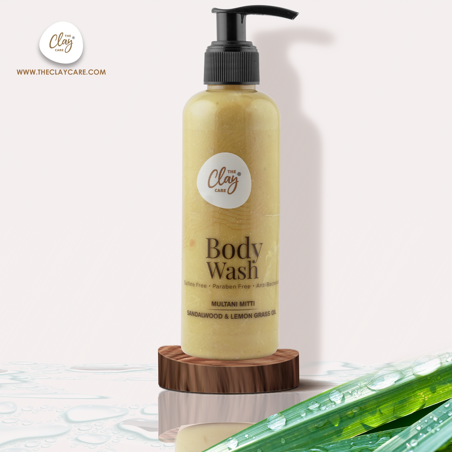 Clay Care - Anti-Bacterial Body Wash with Multani Mitti, Sandalwood and Lemon Grass Oil | Suitable for All Skin Type | Men and Women - 200 ml